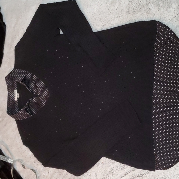 CROFT & BARROW Womens Combo-Black Knit Sweater+Black w/White Dots Top-EUC-Sz M - Picture 9 of 16